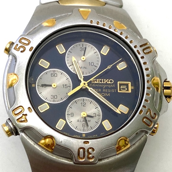Vintage Seiko 7T32-6M49 Chronograph Alarm Men's Wrist Watch - Picture 3 of 7